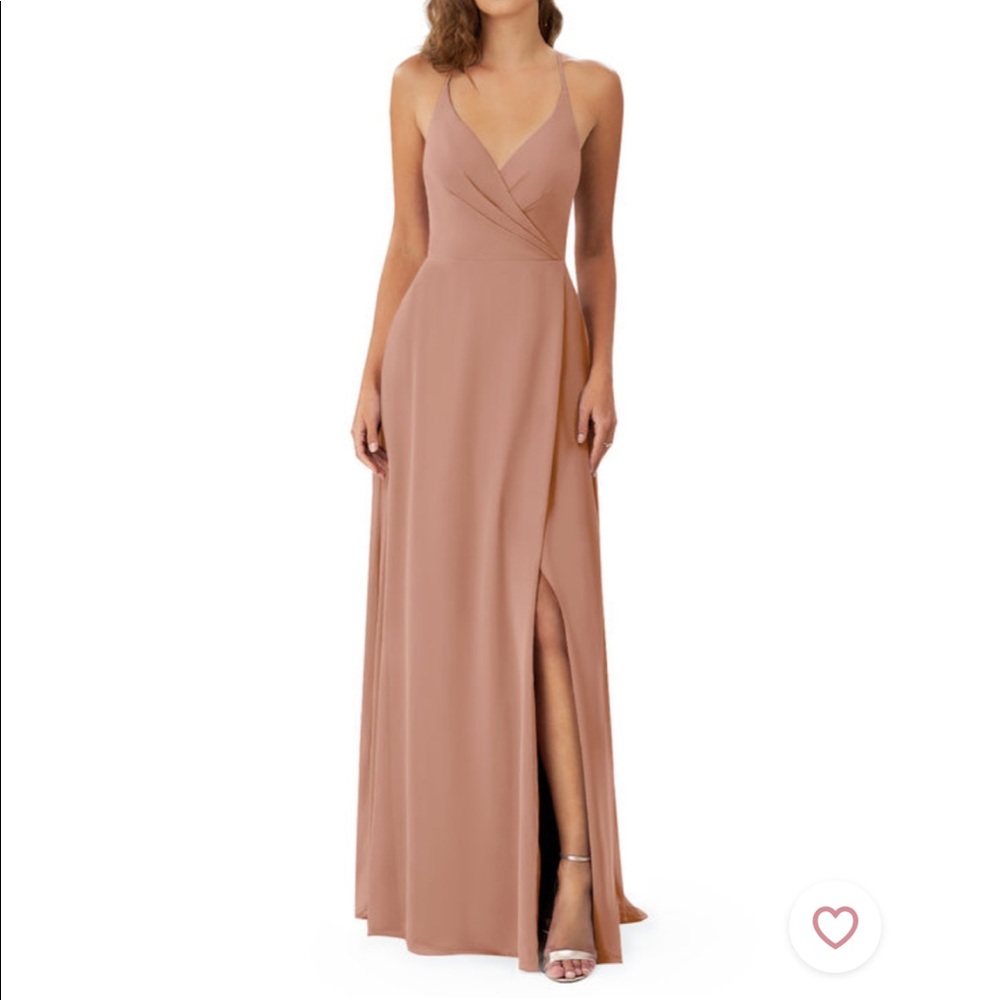 Azazie Davis dress in champagne rose